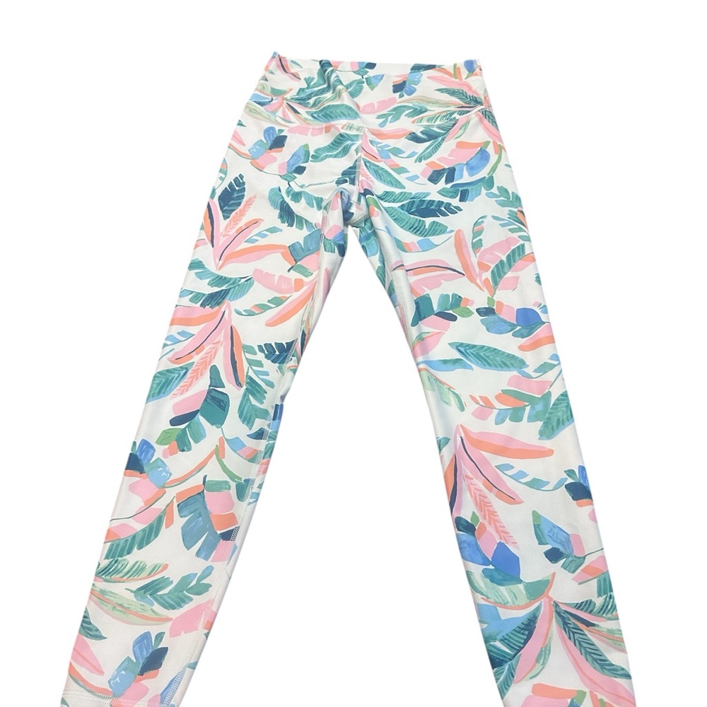 Old Navy Active Powersoft Tropical Print Leggings M High Waisted Go-Dry